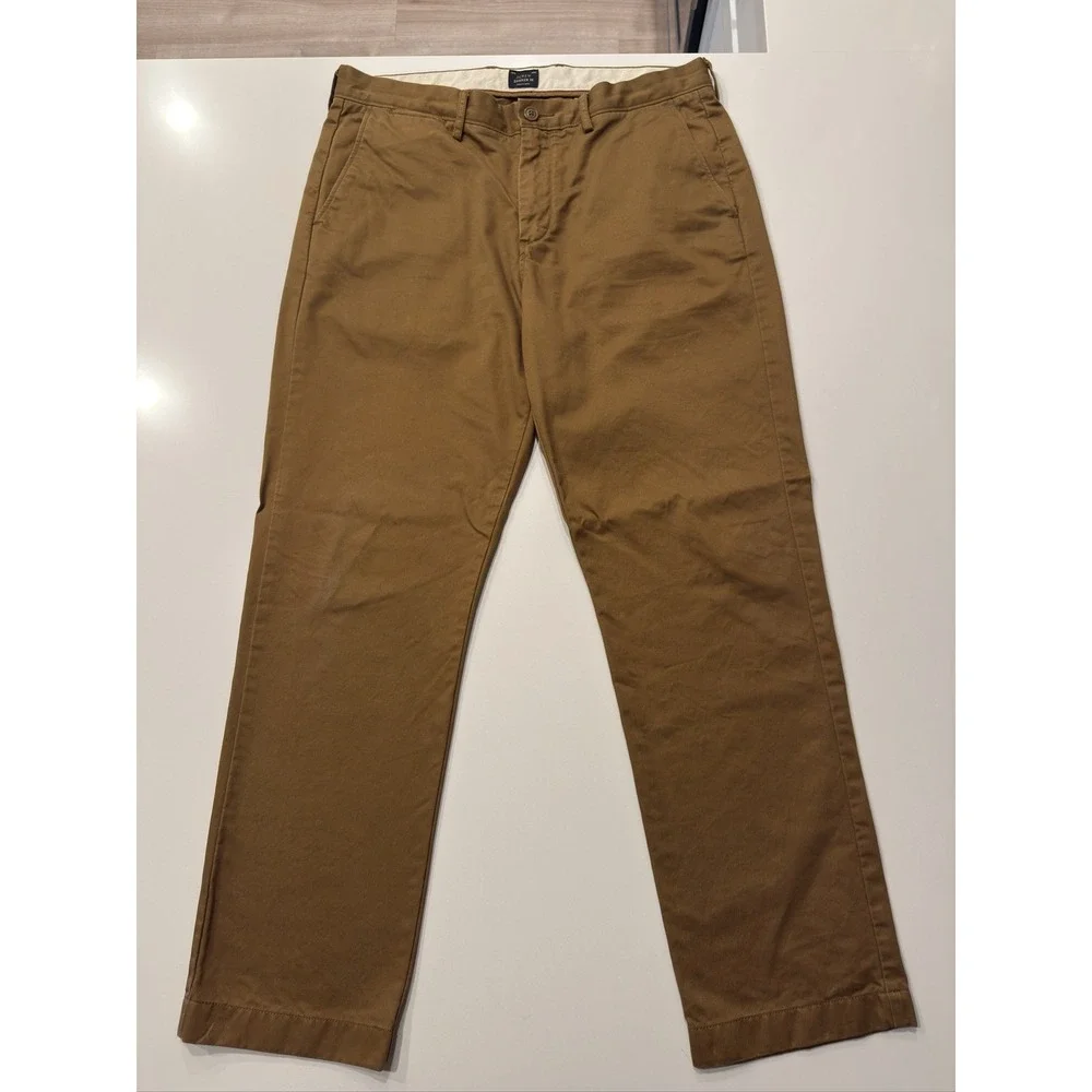 J.Crew Broken In Mens Urban Slim Pants 34x30 Brown 100% Cotton Chinos